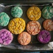 Easter Colored crinkle Cookies
