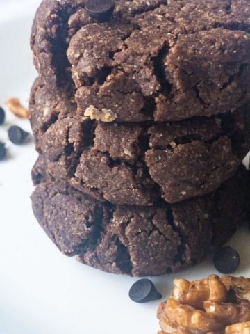 Double Chocolate Walnut Oatmeal Cookies