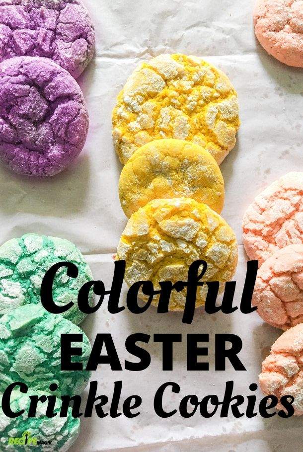 Easter Colored crinkle Cookies 