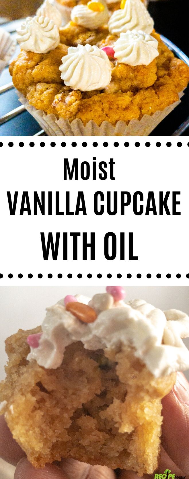 moist vanilla cupcake with oil 