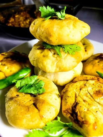 Stack of Baked Lentil hand pies