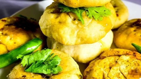 Stack of Baked Lentil hand pies