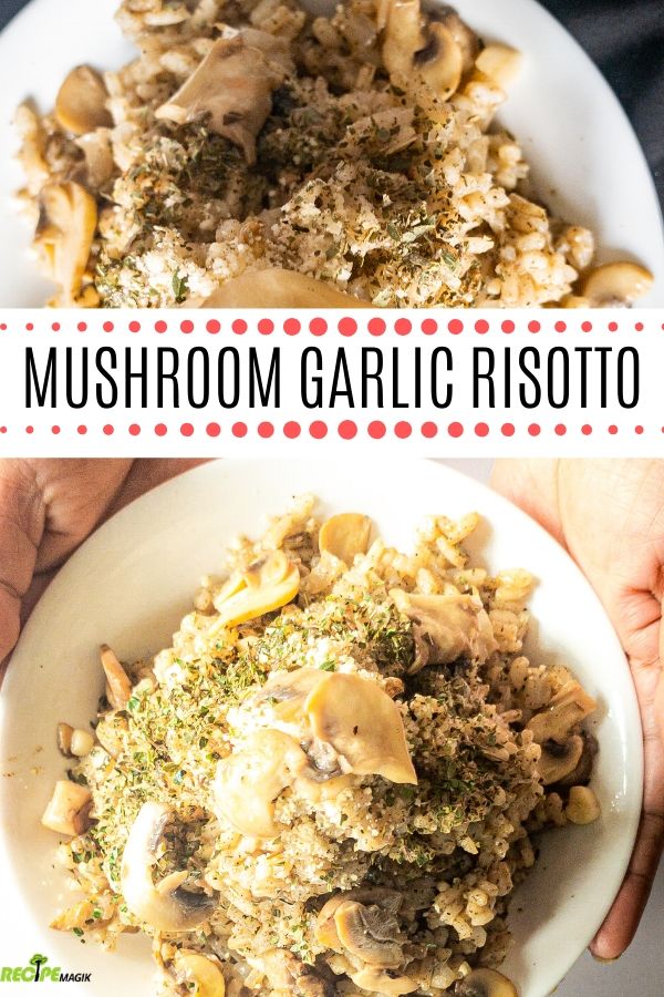 Mushroom Garlic Risotto Collage