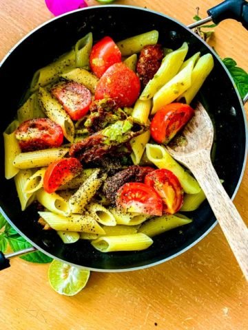 Lemon basil pesto pasta