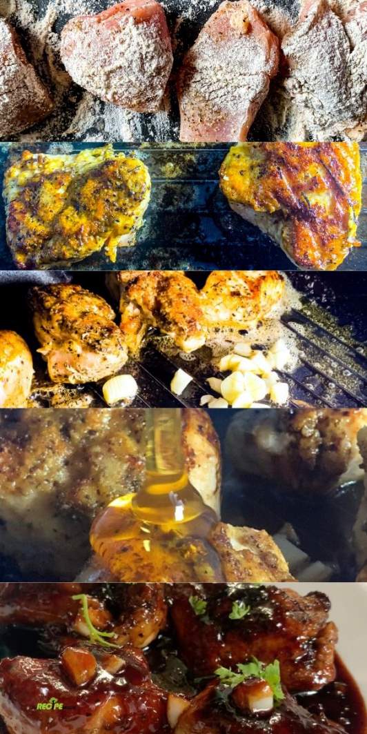 Honey Garlic Chicken Breasts collage of steps
