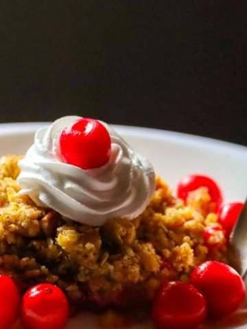 Cherry Crumble with Oats Almond Butter Streusel