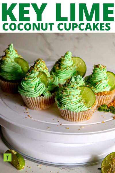 Eggless Key Lime Coconut Cupcakes