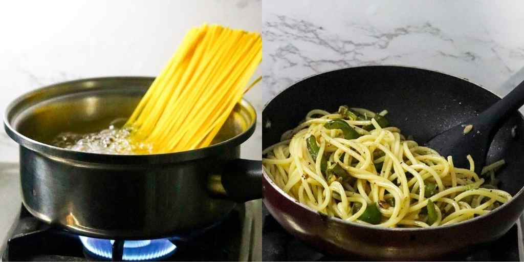Simplest Roasted Zucchini with Spaghetti 