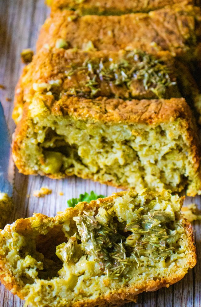 Savory Cheddar Zucchini Bread With Thyme Butter