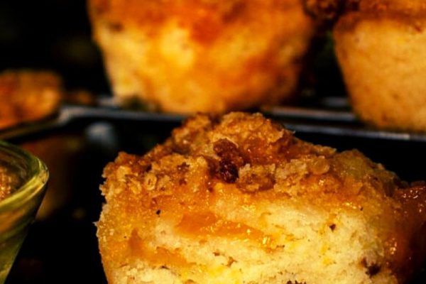 Peach Cobbler Coffee Cake Muffins
