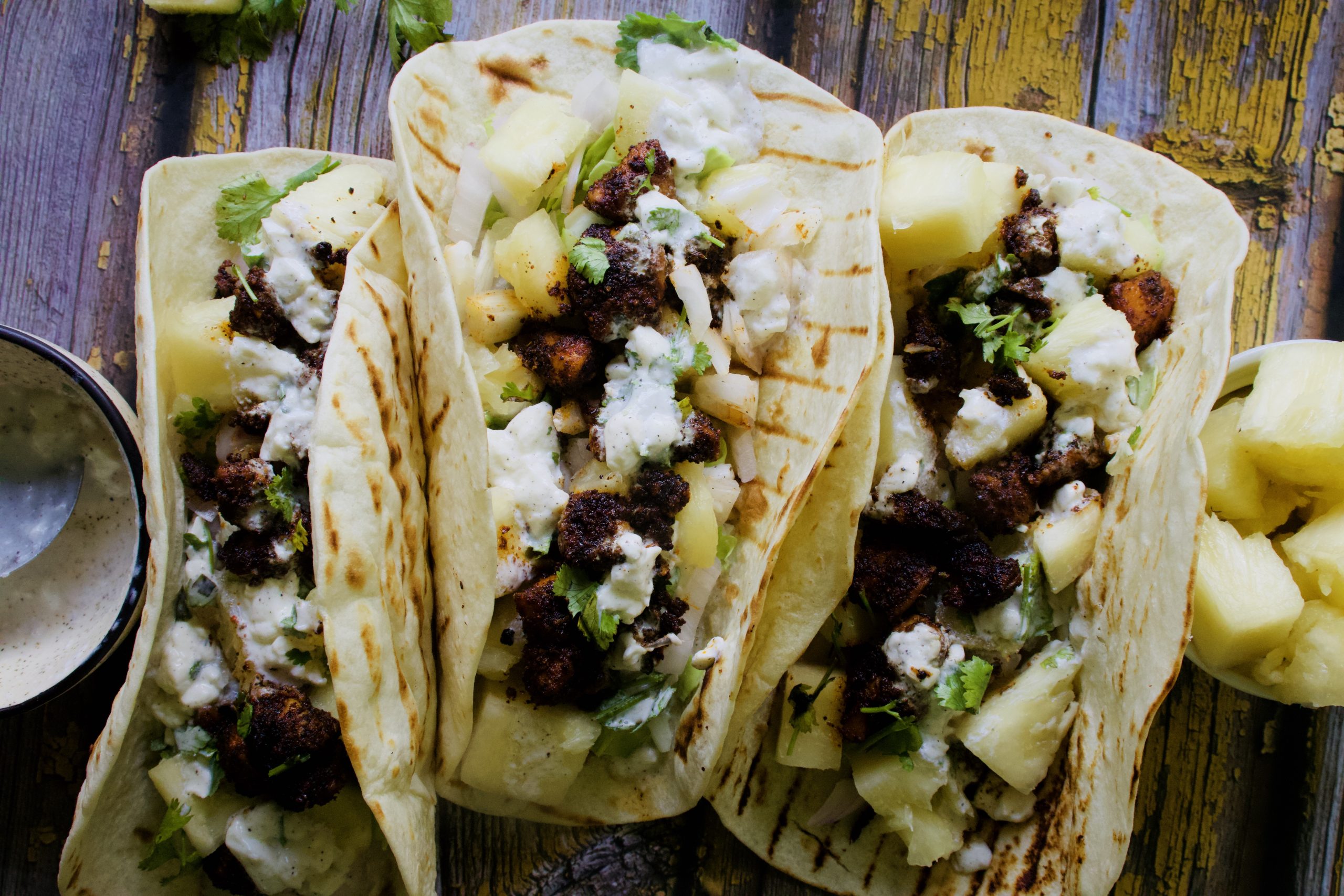 Chipotle Grilled Chicken Pineapple Tacos