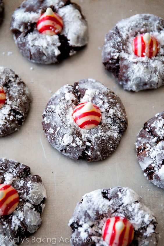 candy cane cookies with peppermint hersheys kisses