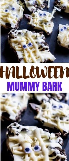 Halloween Mummy Oreo Bark Collage Image