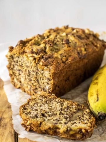 Healthy Banana Walnut Bread with Flax