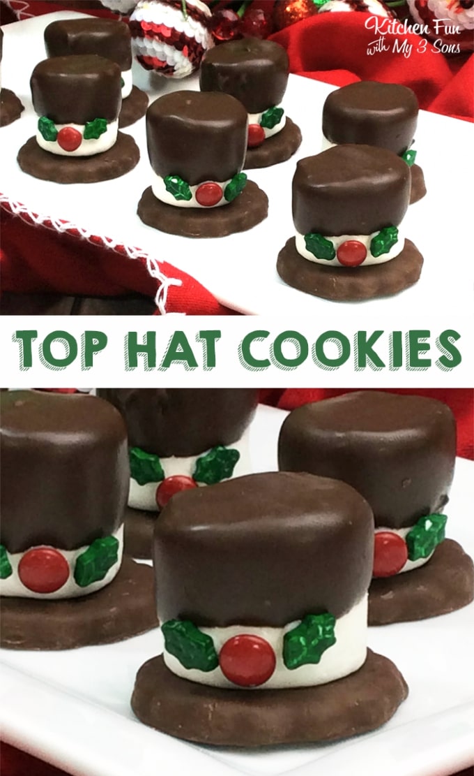 Chocolate covered Hat shaped cookies