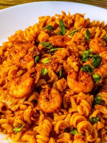 pasta served on a white plate