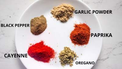 cajun spices on a white plate