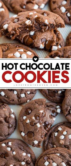 hot chocolate cookies with marshmallows and chocolate chips