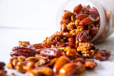 Jar of spiced nuts