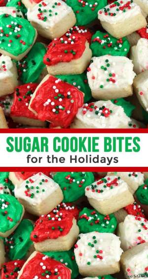 bite sized sugar cookies for the holiday season