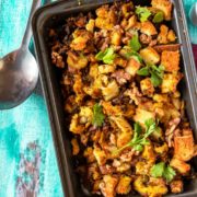 Sweet Potato & Mushroom Thanksgiving Stuffing Recipe - Easiest Vegetarian Thanksgiving Stuffing