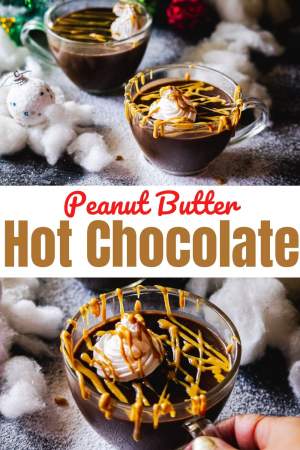 Peanut Butter hot chocolate collage image