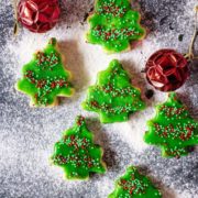 Buttery Holiday Shortbread Christmas Tree Cookies