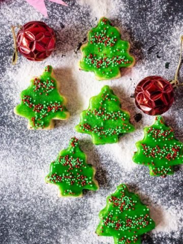 Buttery Holiday Shortbread Christmas Tree Cookies