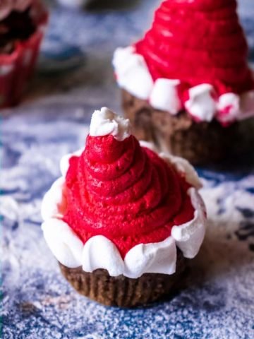 Santa Hat Cupcakes
