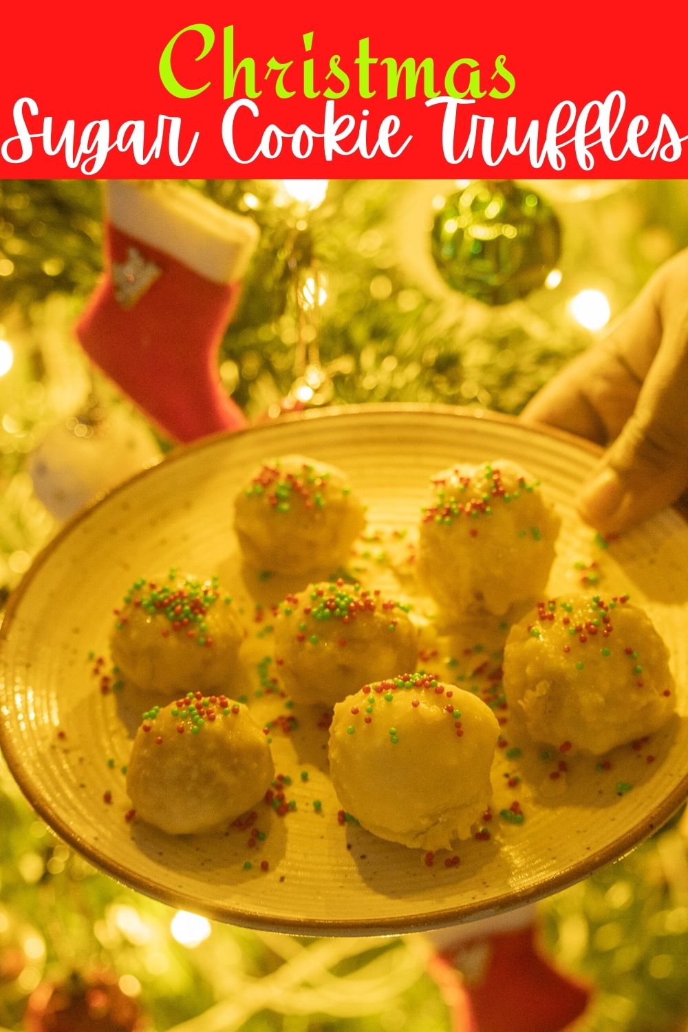 Christmas Sugar Cookie Truffles collage image
