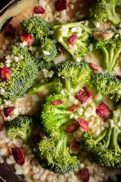 Broccoli with Mozzarella Cheese & Bacon