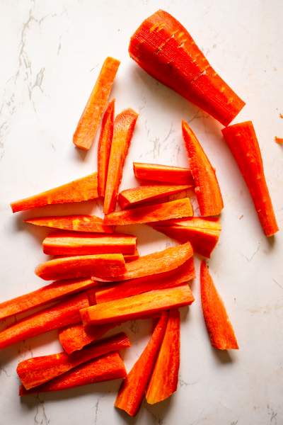 carrot chopped in half