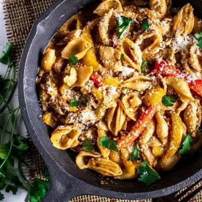 Roasted Red Pepper Shell Pasta Recipe