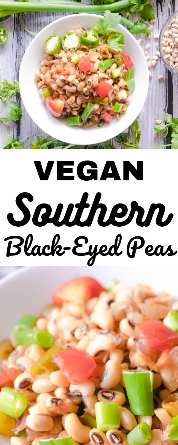 vegan southern black eyed peas pinterest pin collage image