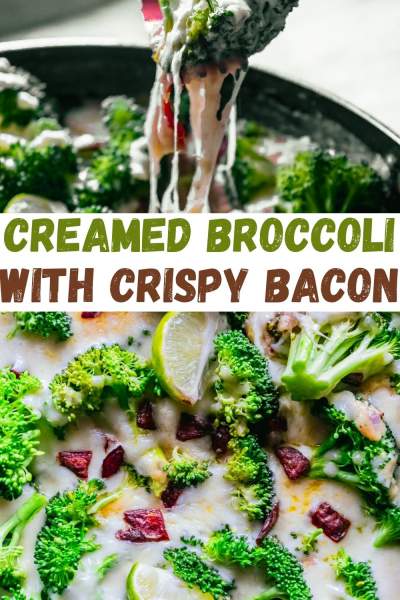 Creamed Broccoli with Crispy Bacon collage image