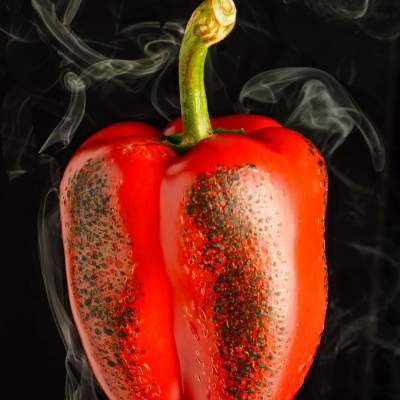 roasting bell pepper for Roasted Red Pepper Shell Pasta