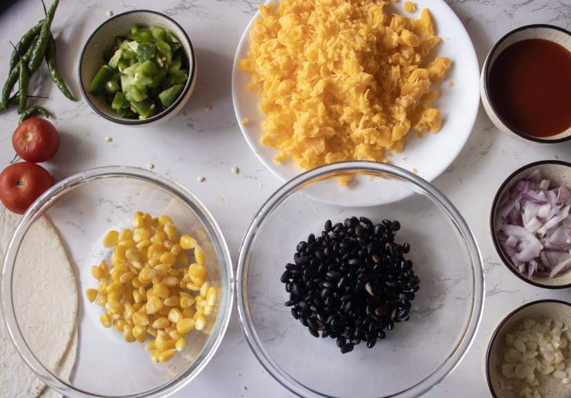 ingredients required for Black Bean and Corn Tacos