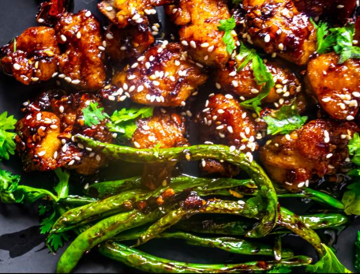 crispy Chicken and Green beans