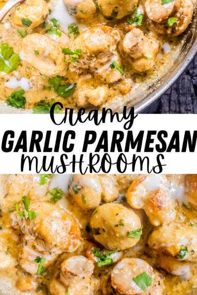 Creamy Garlic Parmesan Mushrooms (Low Carb) Collage Image