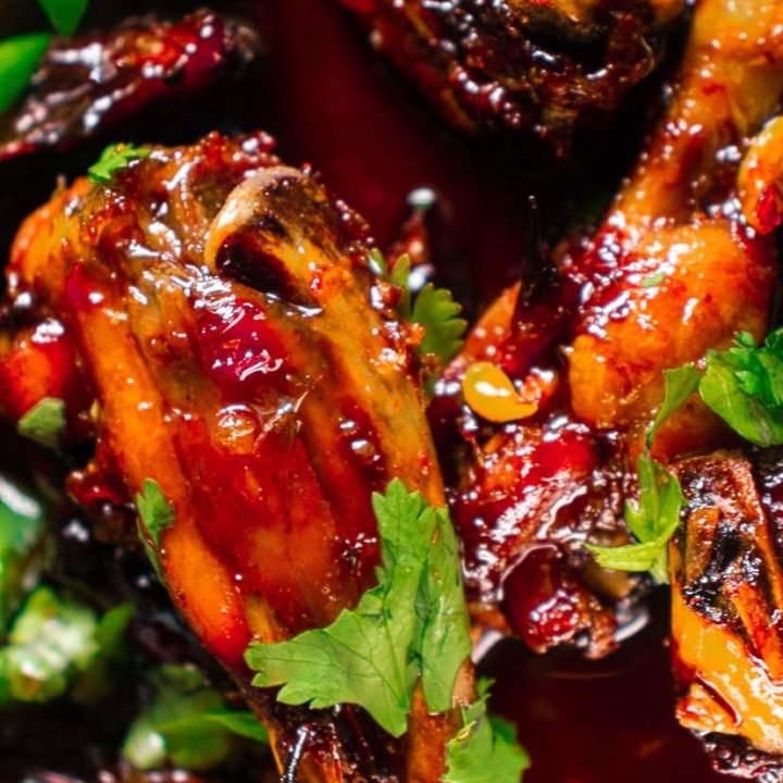 crispy thai chicken wing with cilantro