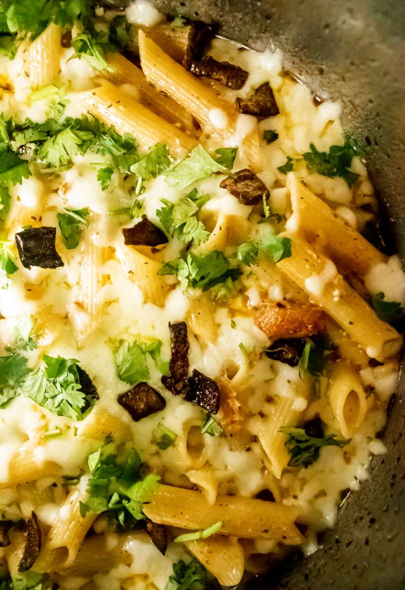 Instant Pot Crack Chicken Pasta with bacon and cilantro