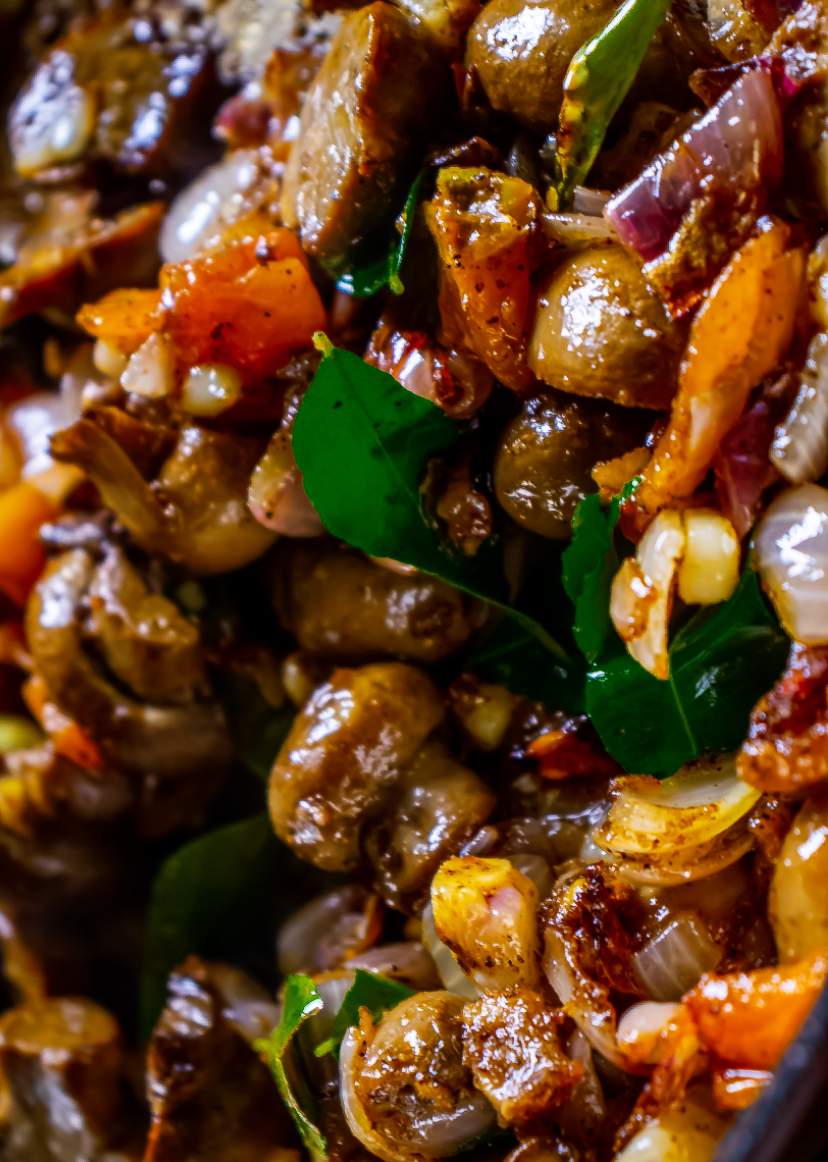 mushroom pepper masala with curry leaves