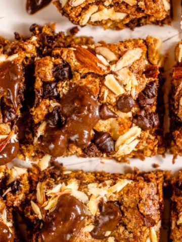 close up of one almond flour bar