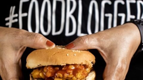 hands holding instant pot lentil sloppy joes