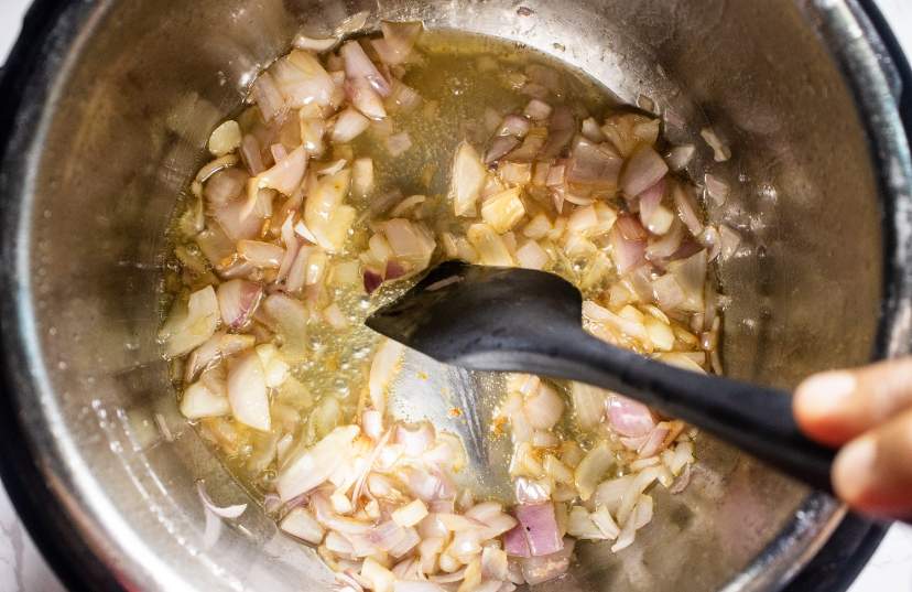 sauteing onions and garlic