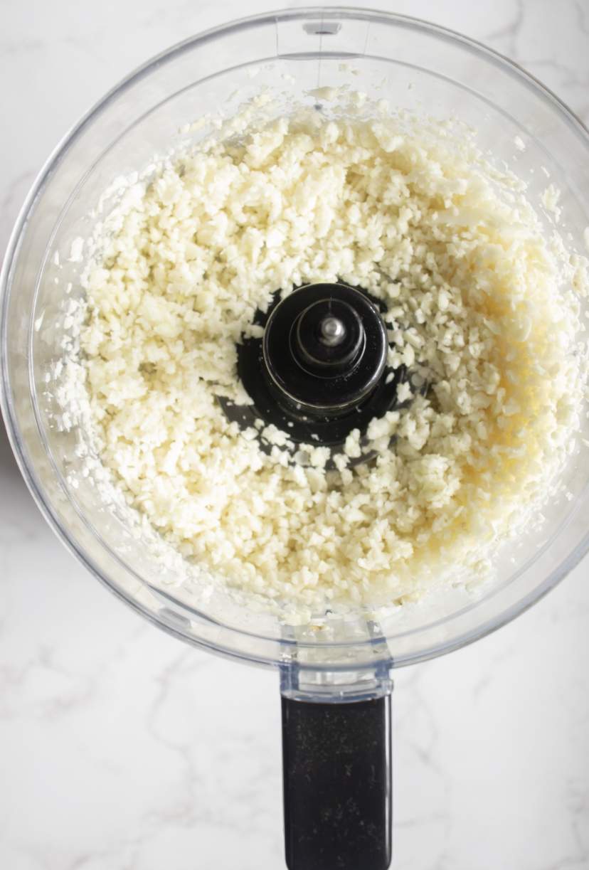 cauliflower rice in a food processor