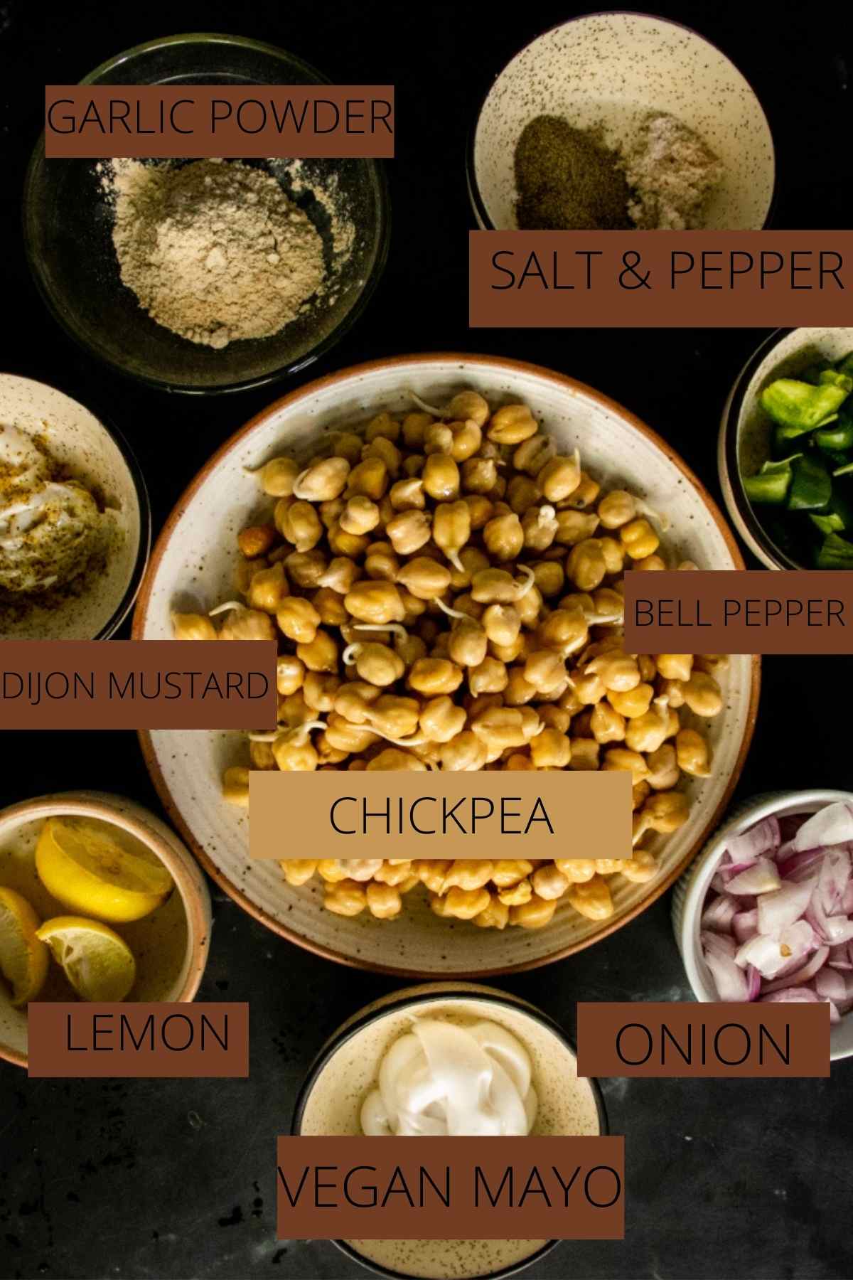 Chickpea Tuna Salad Sandwich ingredients