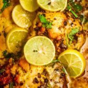 chicken thighs in crockpot with lemon wedges