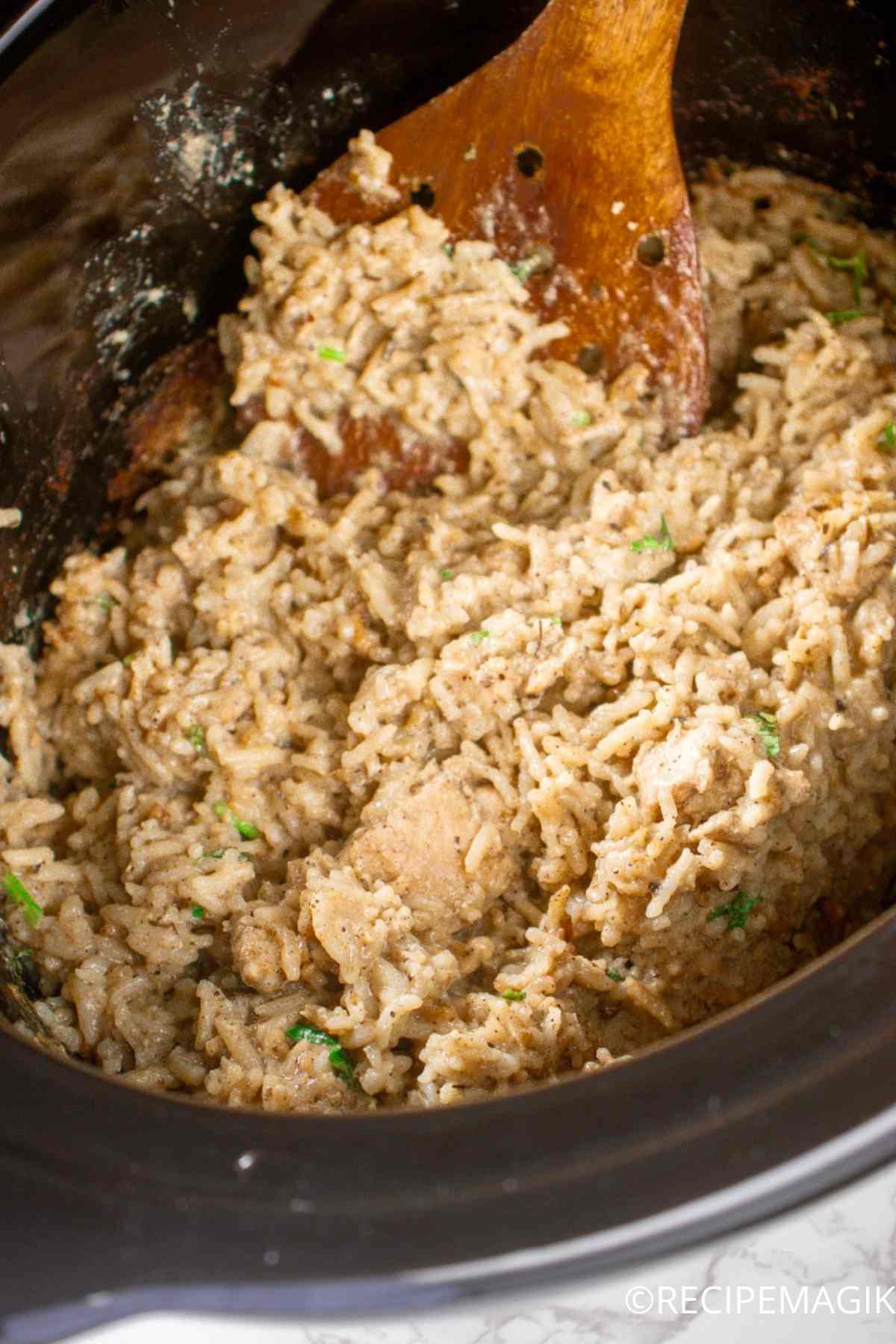 Crockpot Parmesan Chicken and Rice