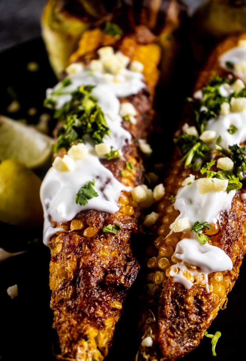 Grilled Mexican Street Corn with Cilantro and Lime juice